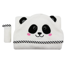 Load image into Gallery viewer, Luxury Hooded Panda Towel & Face Cloth Set