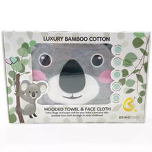 Load image into Gallery viewer, Luxury Hooded Koala Towel & Face Cloth Set