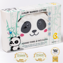 Load image into Gallery viewer, Luxury Hooded Panda Towel & Face Cloth Set