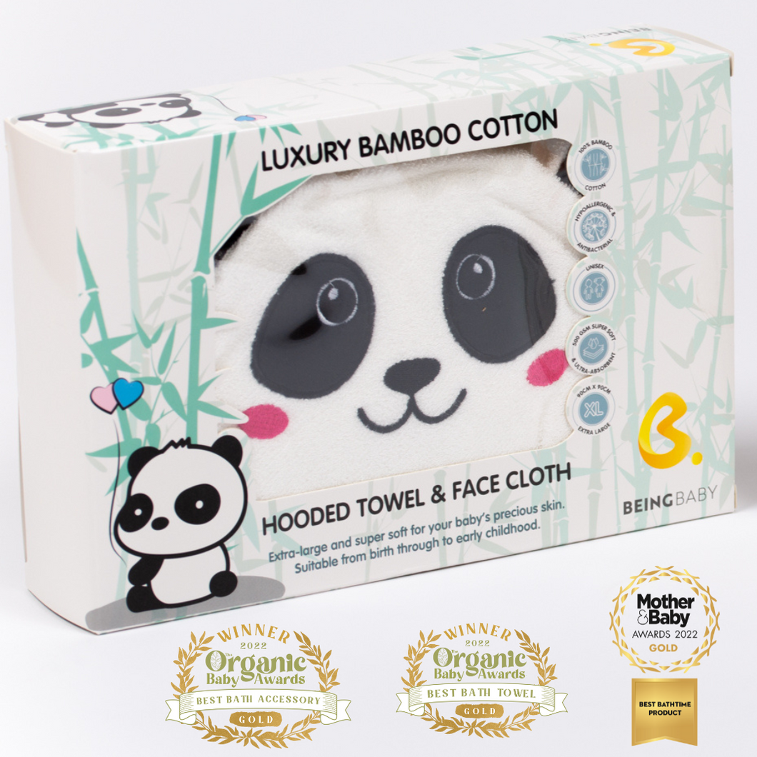 Luxury Hooded Panda Towel & Face Cloth Set